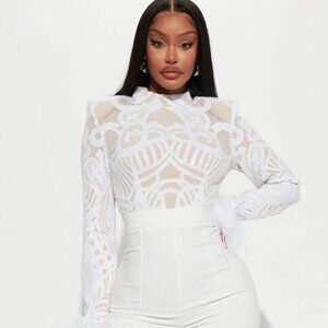 Fashion Nova White Lace Jumpsuit